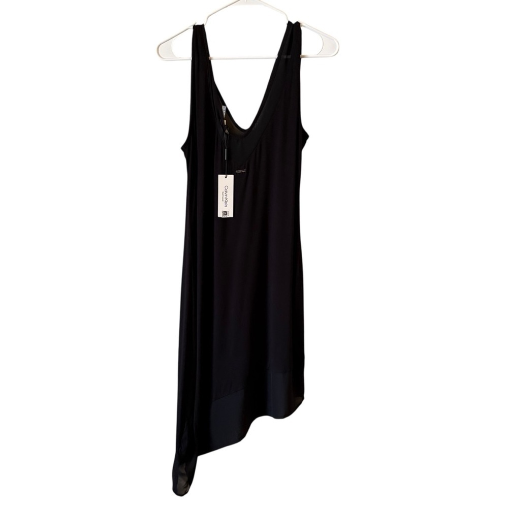 Calvin Klein Assymetrical black swim cover-up NWT size S/M - Picture 6 of 14